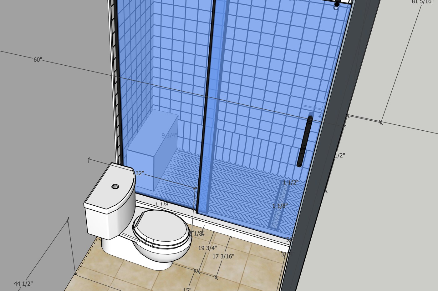 Bathroom design sketch
