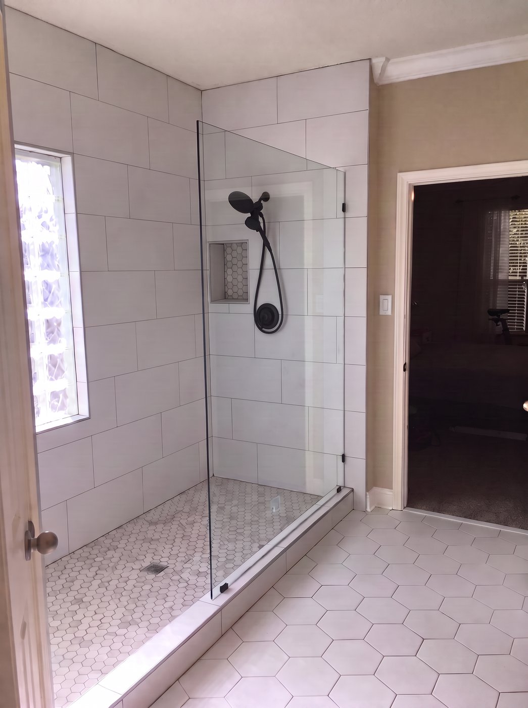 Finished walk-in shower by Virtus Construction