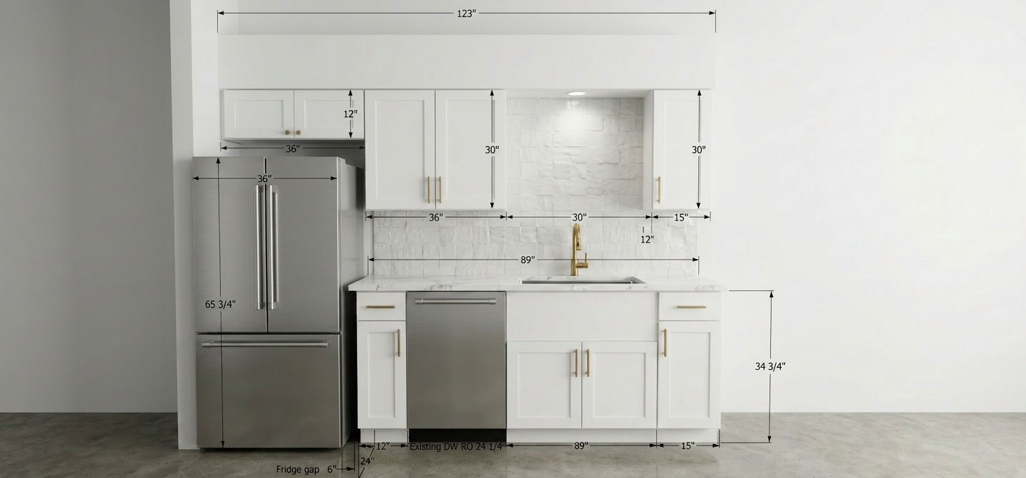 Austin condo kitchen design rendering